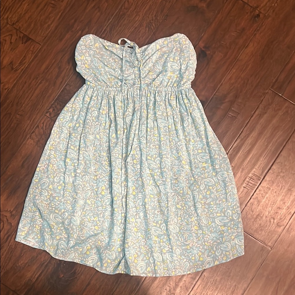 Roxy Strapless Blue and White Sundress